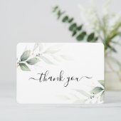 シンプルなグリーンの葉の感謝カード サンキューカード (スタンド正面)