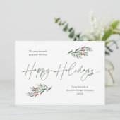 シンプルなグリーンの葉 ビジネス シーズンカード (スタンド正面)