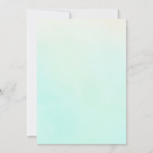 シンプルなグリーンウォーターカラーパスオーバーセダーの招待状 招待状 (裏面)