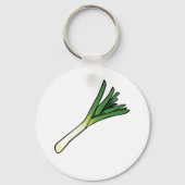 シンプルなグリーンリーク野菜 キーホルダー (正面)