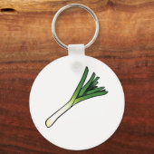 シンプルなグリーンリーク野菜 キーホルダー (正面)