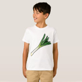 シンプルなグリーンリーク野菜 Tシャツ (正面フル)