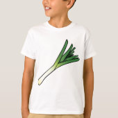 シンプルなグリーンリーク野菜 Tシャツ (正面)