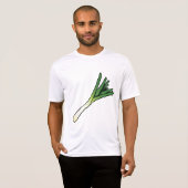 シンプルなグリーンリーク野菜 Tシャツ (正面フル)