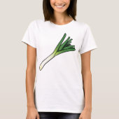 シンプルなグリーンリーク野菜 Tシャツ (正面)