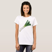 シンプルなグリーンリーク野菜 Tシャツ (正面フル)