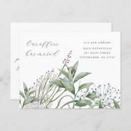 シンプルなグリーン事業オフィス移転のお知らせ ポストカード