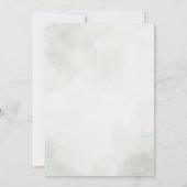 シンプルなグリーン水彩の葉のウェディング 招待状 (裏面)