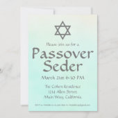 シンプルなグリーン水彩画のペサハ・セデル招待状 招待状 (正面)