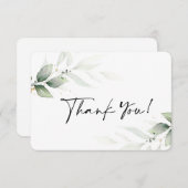 シンプルなグリーン ありがとうカード サンキューカード (正面/裏面)