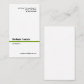 シンプルなグリーン・ライン縦の名刺 名刺 (正面/裏面)