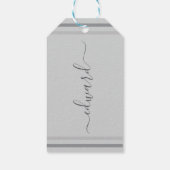 シンプルなグレイのカスタムネーム ギフトタグ (裏面)