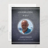 シンプルなグレーの写真を使ったライフセレブレーション招待状 案内ポストカード (正面/裏面)