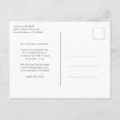 シンプルなグレーの写真を使ったライフセレブレーション招待状 案内ポストカード (裏面)