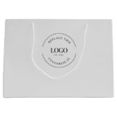 シンプルなグレーカスタムビジネス ロゴ ラージペーパーバッグ (正面)