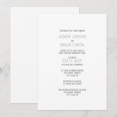 シンプルなグレー デザイン - 結婚式/披露宴の招待状 招待状 (正面/裏面)