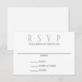 シンプルなグレー デザイン - RSVP 招待状 (正面/裏面)
