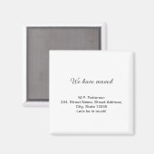 シンプルなグレー 移動しました 名前 住所 テキストを追加 マグネット (正面/裏面)