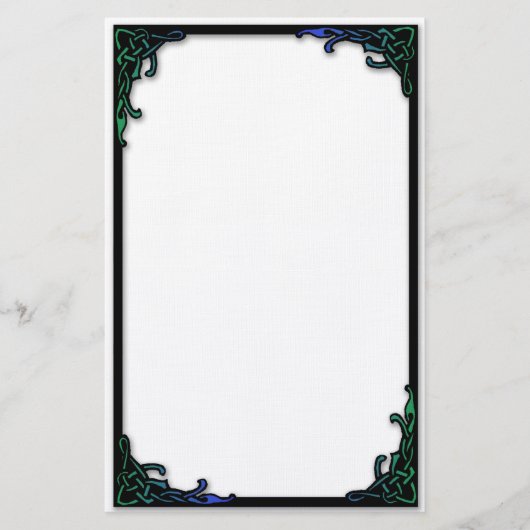 シンプルなケルト結び目模様のボーダー 便箋 (正面)