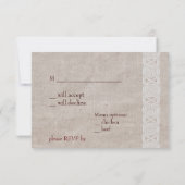 シンプルなケルト風結婚式の出欠確認カード 招待状 (裏面)