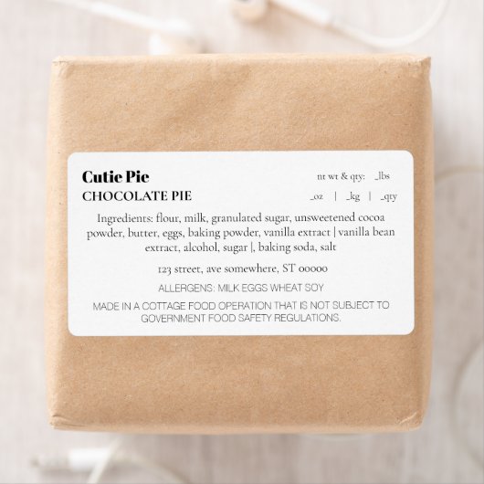 シンプルなコテージ法ラベル ラベル (インサイチュ)