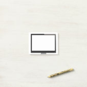 シンプルなコンピュータモニターのデザイン ポストイット (デスク上)