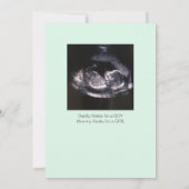 シンプルなコンフェッティー 可愛い 性別発表 招待状 (裏面)