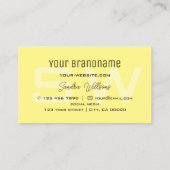 シンプルなコーヒーブラウンクリームとモノグラムとロゴ 名刺 (裏面)