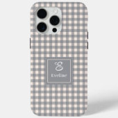シンプルなコーラルグレイiPhoneケース 名前モノグラム Case-Mate iPhoneケース (裏面)