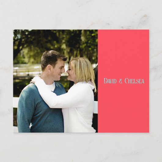 シンプルなコーラル＆ターコイズ STD ポストカード (正面)