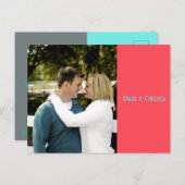 シンプルなコーラル & ティール STD ポストカード (正面/裏面)