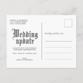 シンプルなゴシックウェディングの延期案内 更新 案内ポストカード (裏面)