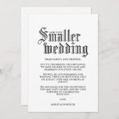 シンプルなゴシックスタイルの小さな結婚式のお知らせカード 招待状 (正面/裏面)