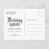 シンプルなゴシックスタイルの結婚式延期のお知らせ 案内ポストカード (裏面)