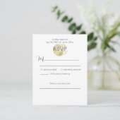 シンプルなゴールデン シー シェルとディープ プルシアン ブルー 出欠カード (スタンド正面)