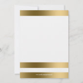 シンプルなゴールドのストライプが白い背景に映えるウェディング 招待状 (裏面)