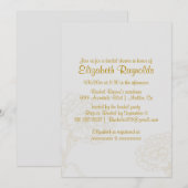 シンプルなゴールドのブライダルシャワーの招待状 招待状 (正面/裏面)