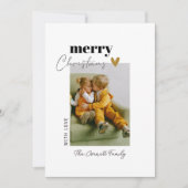 シンプルなゴールドのミニマルなクリスマスカード 招待状 (正面)