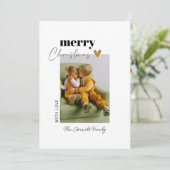 シンプルなゴールドのミニマルなクリスマスカード 招待状 (スタンド正面)