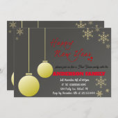 シンプルなゴールドの年賀状 招待状 (正面/裏面)