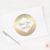 シンプルなゴールドの結婚式のお礼のギフト ラウンドシール (封筒)