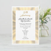 シンプルなゴールドの結婚50周年 招待状 (スタンド正面)