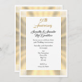 シンプルなゴールドの結婚50周年 招待状 (正面/裏面)