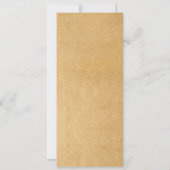 シンプルなゴールドの花輪と十字架 洗礼 メニュー 招待状 (裏面)