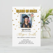 シンプルなゴールドをテーマにした卒業パーティー 招待状 (スタンド正面)