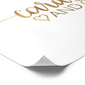 シンプルなゴールドカリグラフィーカード＆ギフトサイン ポスター (角)