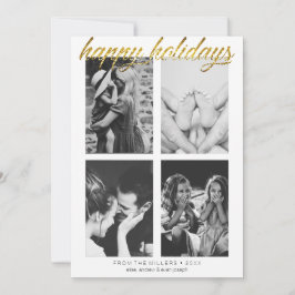 シンプルなゴールドグリッターの写真編集可能なホリデーカード シーズンカード