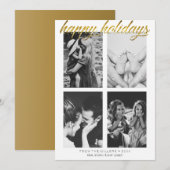 シンプルなゴールドグリッターの写真編集可能なホリデーカード シーズンカード (正面/裏面)