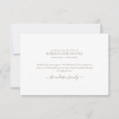 シンプルなゴールドテキストの葬儀お悔やみ感謝カード サンキューカード (正面)