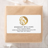 シンプルなゴールドライオンロゴ ラベル (インサイチュ)